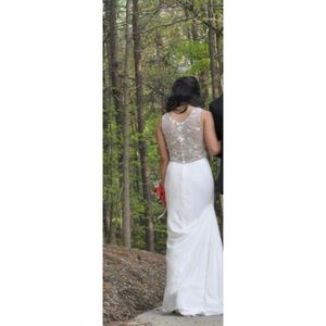 White floor-length gown